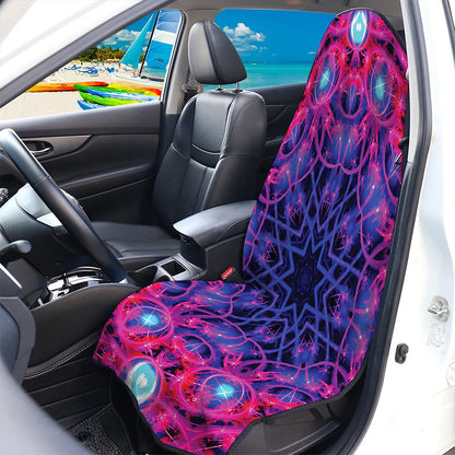 Purple And Blue Light Mandala Print Waterproof Car Seat Cover