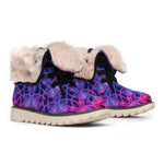 Purple And Blue Light Mandala Print Winter Boots