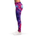 Purple And Blue Light Mandala Print Women's Leggings