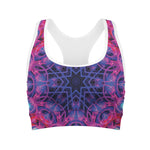 Purple And Blue Light Mandala Print Women's Sports Bra
