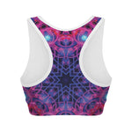 Purple And Blue Light Mandala Print Women's Sports Bra
