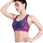 Purple And Blue Light Mandala Print Women's Sports Bra