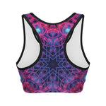 Purple And Blue Light Mandala Print Women's Sports Bra