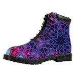 Purple And Blue Light Mandala Print Work Boots