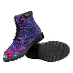 Purple And Blue Light Mandala Print Work Boots