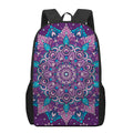 Purple And Blue Mandala Print 17 Inch Backpack