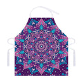 Purple And Blue Mandala Print Adjustable Apron