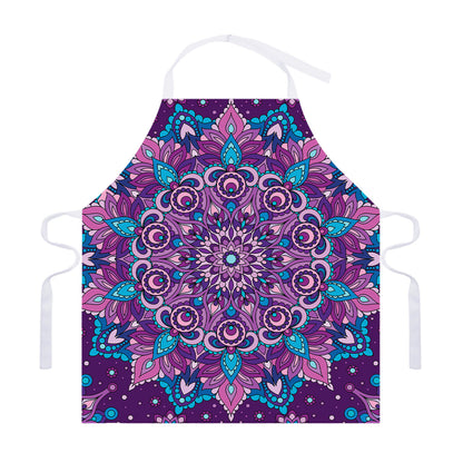 Purple And Blue Mandala Print Adjustable Apron
