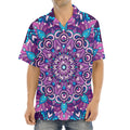 Purple And Blue Mandala Print Aloha Shirt