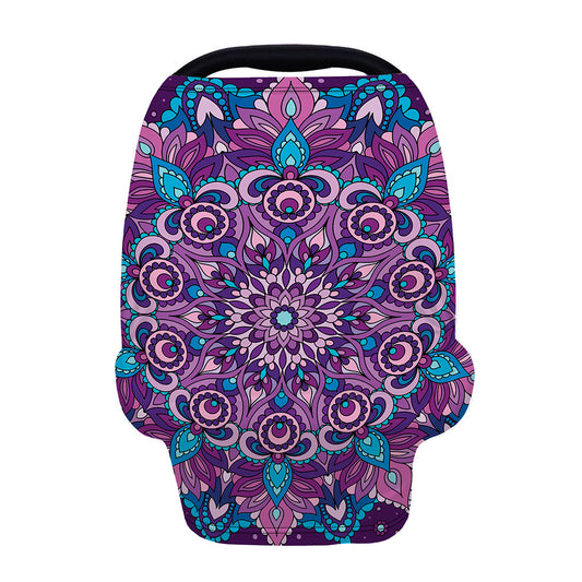 Purple And Blue Mandala Print Baby Seat Cover