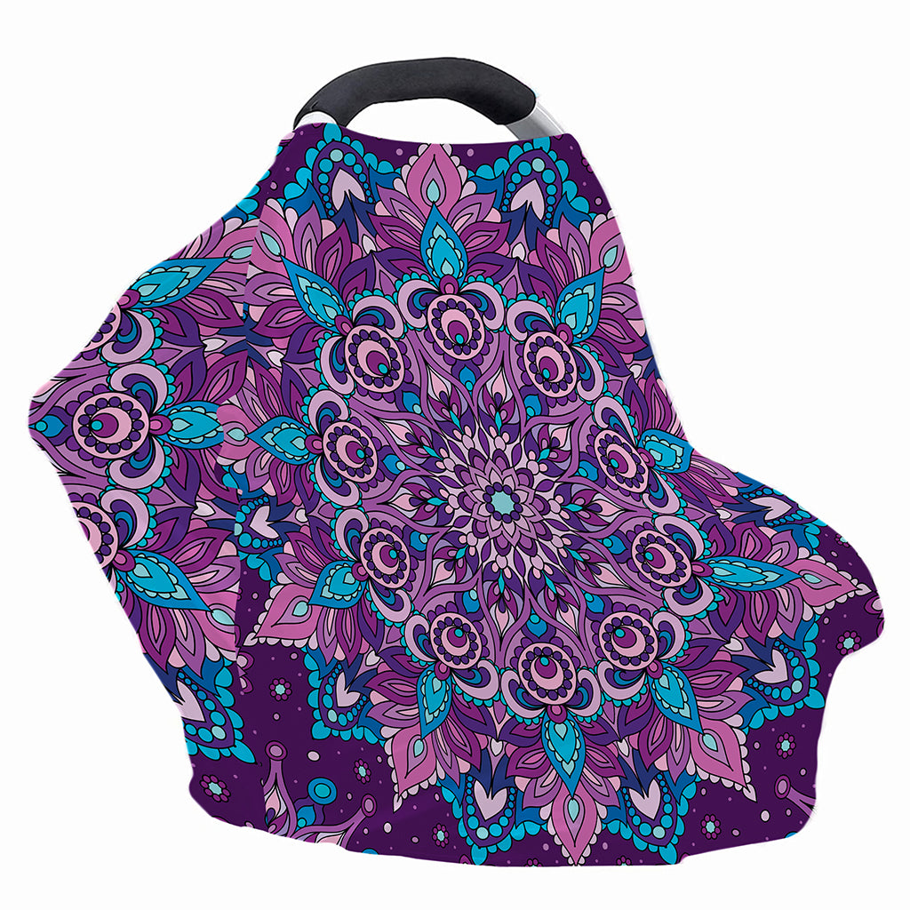 Purple And Blue Mandala Print Baby Seat Cover