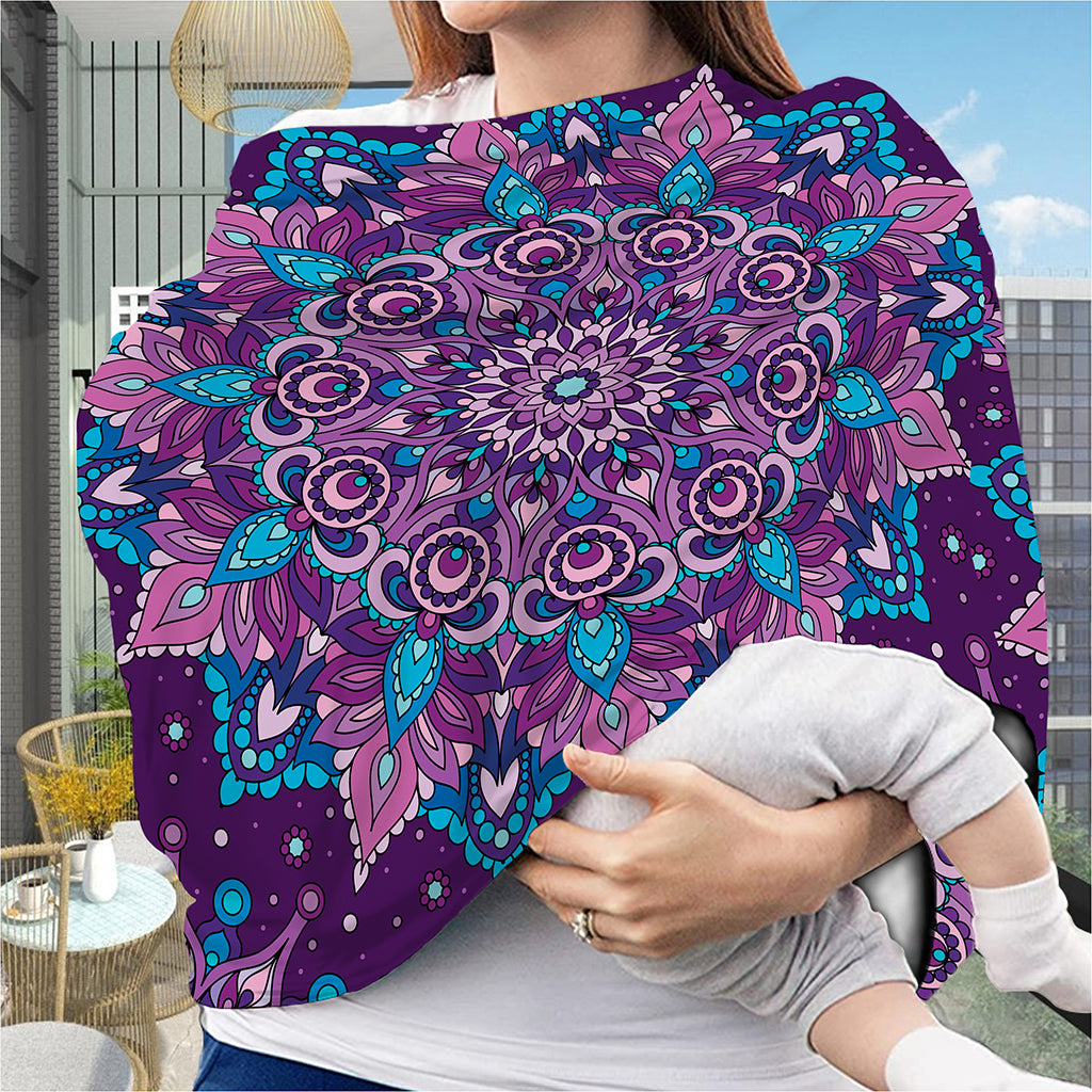 Purple And Blue Mandala Print Baby Seat Cover