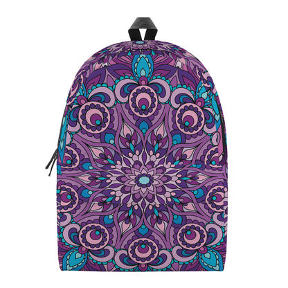 Purple And Blue Mandala Print Backpack