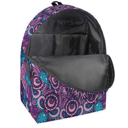 Purple And Blue Mandala Print Backpack