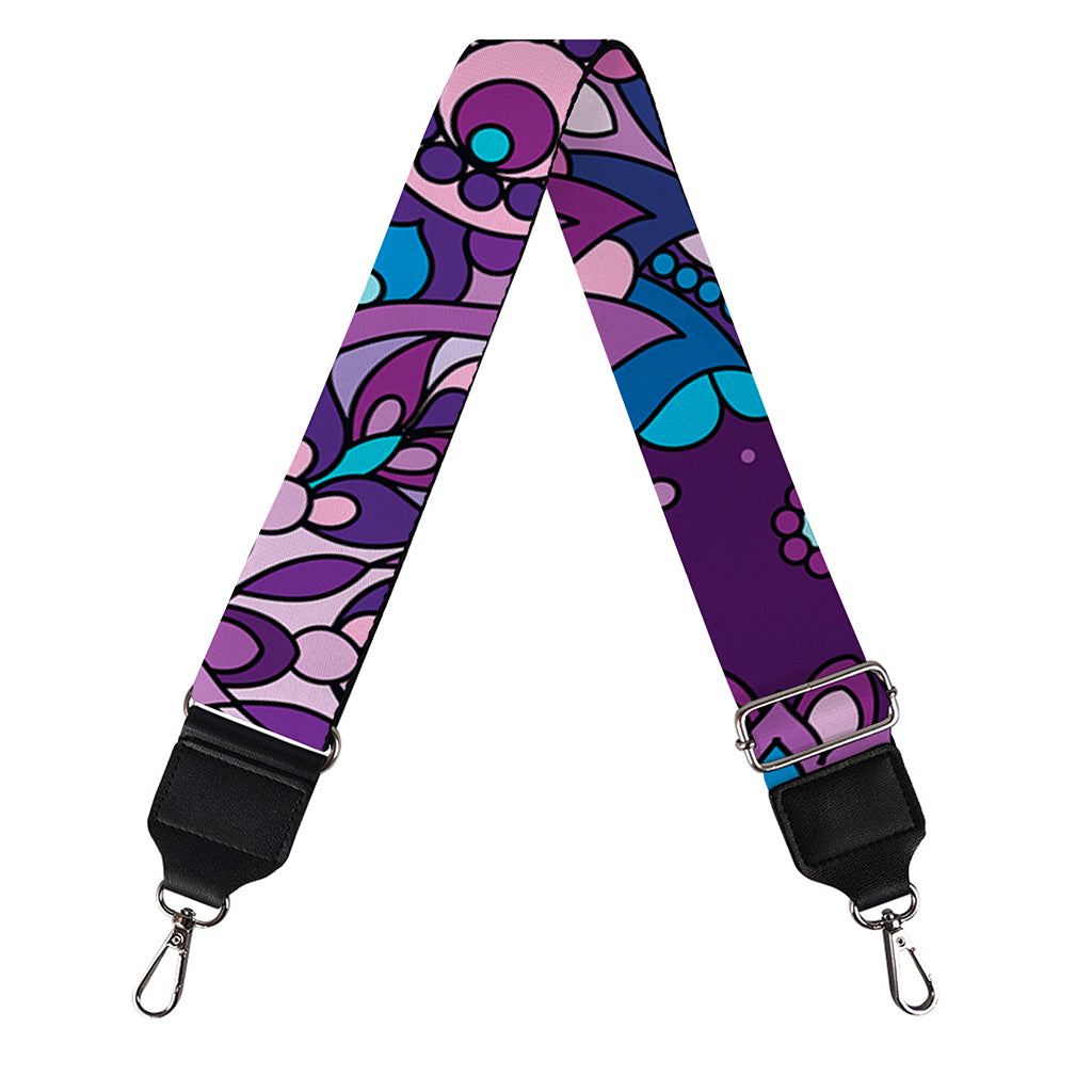 Purple And Blue Mandala Print Bag Strap