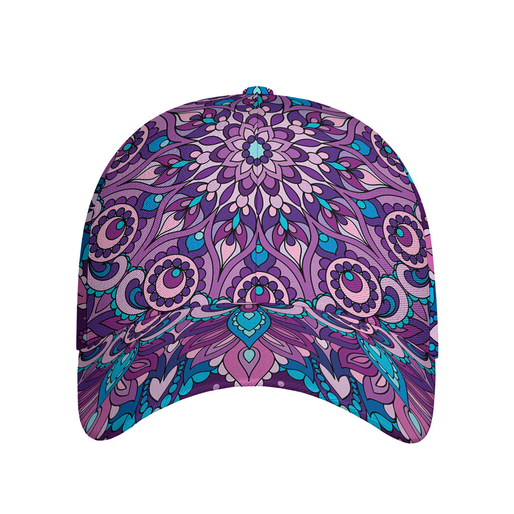 Purple And Blue Mandala Print Baseball Cap