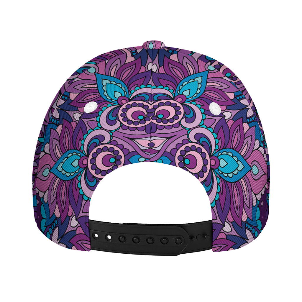 Purple And Blue Mandala Print Baseball Cap
