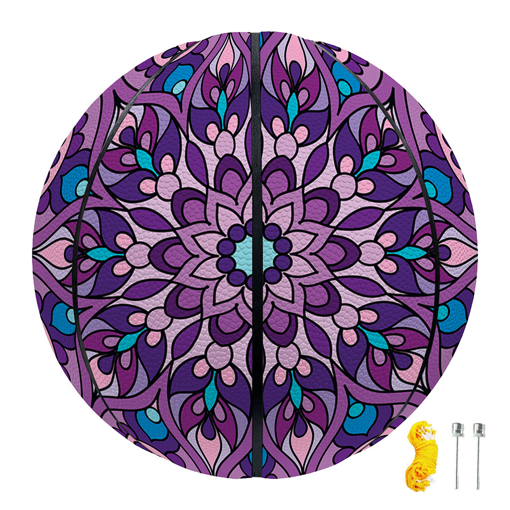 Purple And Blue Mandala Print Basketball