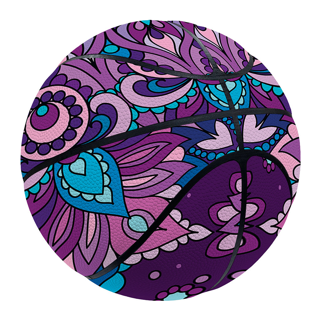 Purple And Blue Mandala Print Basketball