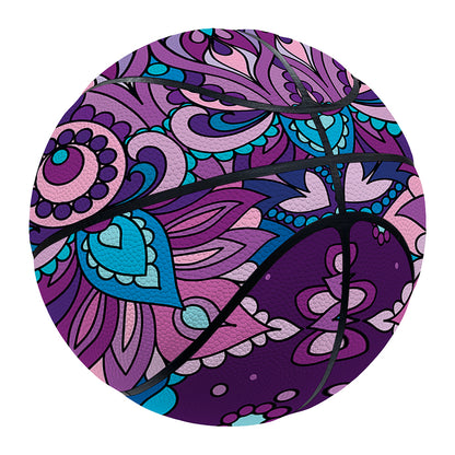 Purple And Blue Mandala Print Basketball