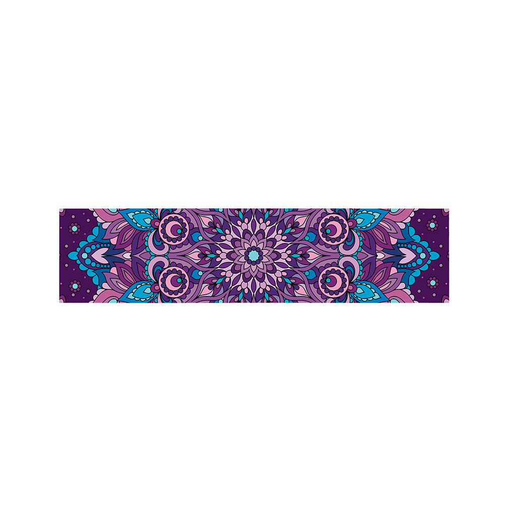 Purple And Blue Mandala Print Bed Runner