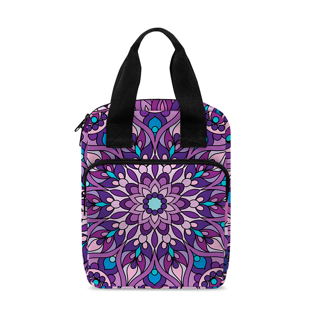 Purple And Blue Mandala Print Bible Tote Bag