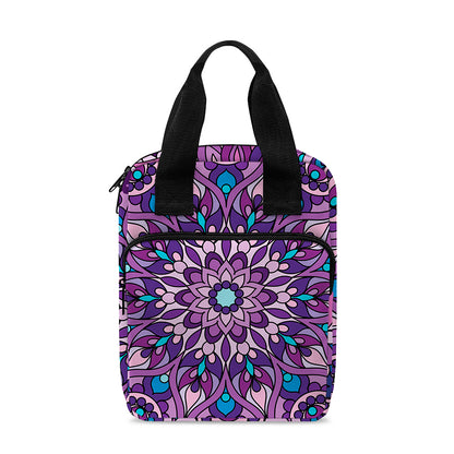 Purple And Blue Mandala Print Bible Tote Bag