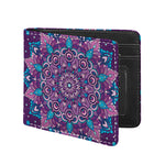 Purple And Blue Mandala Print Bifold Wallet