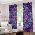 Purple And Blue Mandala Print Dimout Grommet Curtains