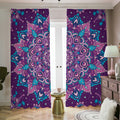 Purple And Blue Mandala Print Dimout Pencil Pleat Curtains