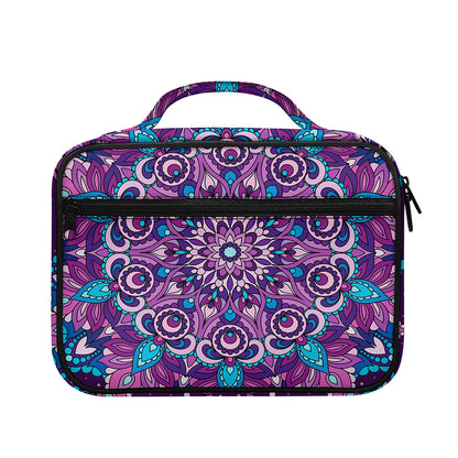 Purple And Blue Mandala Print Briefcase Bible Bag