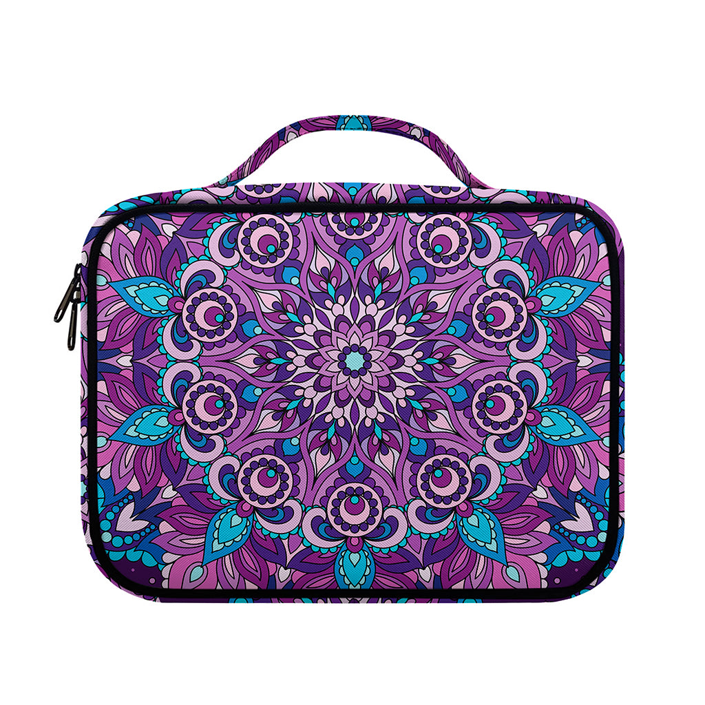 Purple And Blue Mandala Print Briefcase Bible Bag