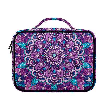 Purple And Blue Mandala Print Briefcase Bible Bag