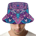 Purple And Blue Mandala Print Bucket Hat