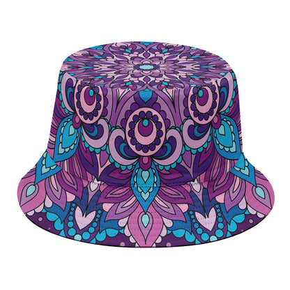 Purple And Blue Mandala Print Bucket Hat