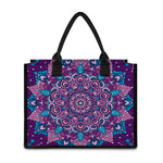 Purple And Blue Mandala Print Canvas Tote Bag