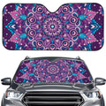Purple And Blue Mandala Print Car Windshield Sun Shade