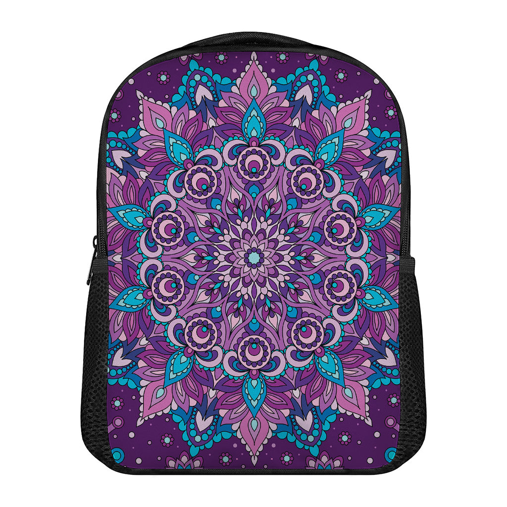 Purple And Blue Mandala Print Casual Backpack