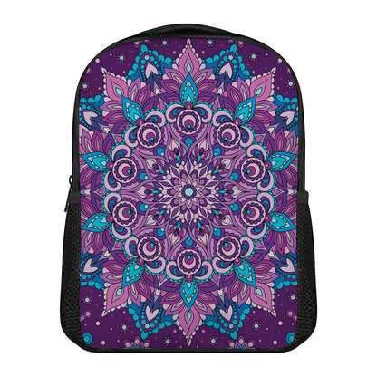 Purple And Blue Mandala Print Casual Backpack
