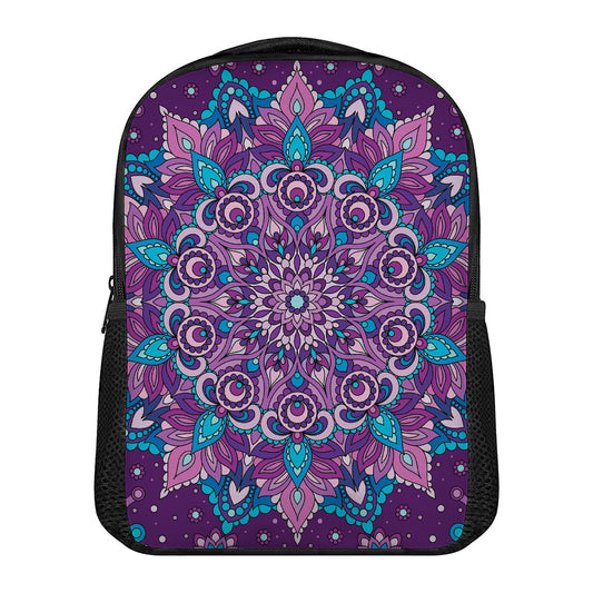 Purple And Blue Mandala Print Casual Backpack