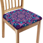 Purple And Blue Mandala Print Chair Cushion Cover