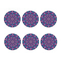 Purple And Blue Mandala Print Coaster Set