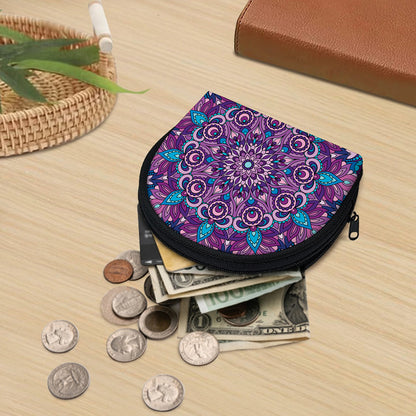 Purple And Blue Mandala Print Coin Purse