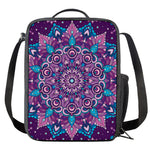 Purple And Blue Mandala Print Crossbody Lunch Bag