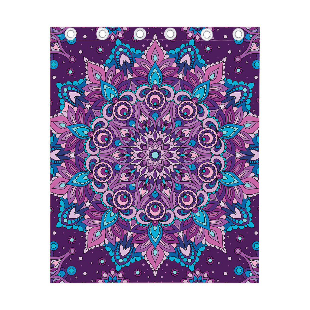 Purple And Blue Mandala Print Curtain