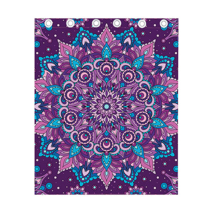 Purple And Blue Mandala Print Curtain