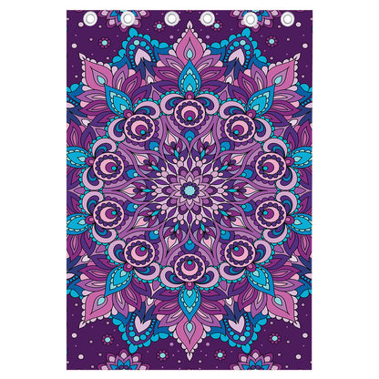 Purple And Blue Mandala Print Curtain