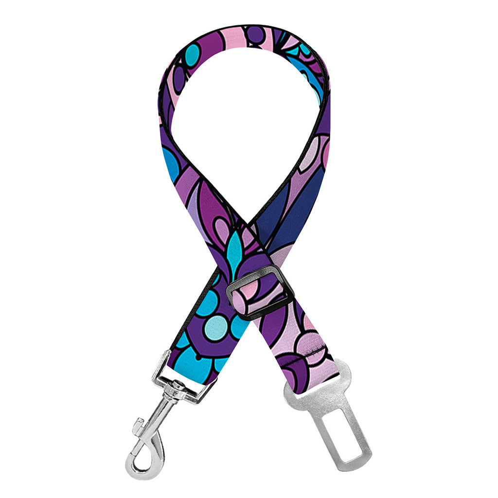 Purple And Blue Mandala Print Dog Seat Belt