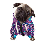 Purple And Blue Mandala Print Dog Zip Up Hoodie
