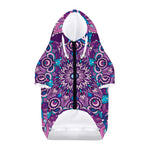 Purple And Blue Mandala Print Dog Zip Up Hoodie